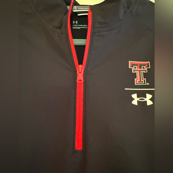 UA Under Armour TTU Texas Tech University Black Red Pullover Jacket XL Large - Picture 2 of 6
